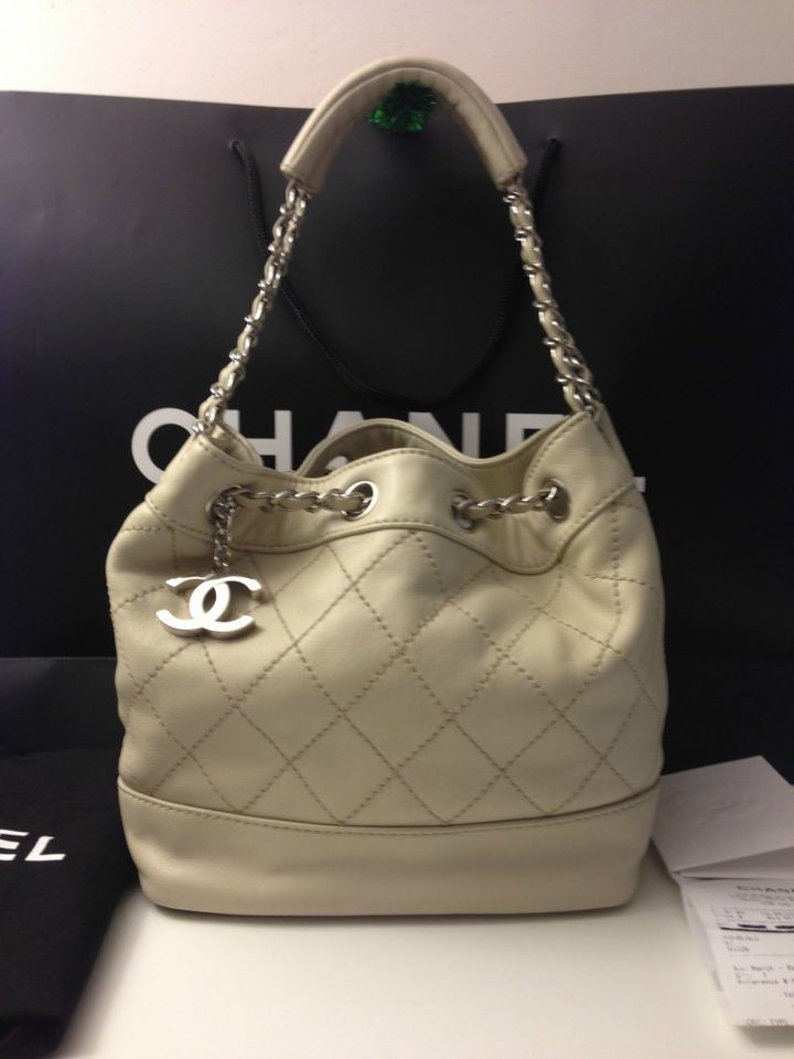 Authentic CHANEL Beige Shoulder Bag