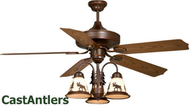 52 LODGE RUSTIC CABIN CEILING FAN W LIGHT KIT (Bear,Moose,Deer,Pine 