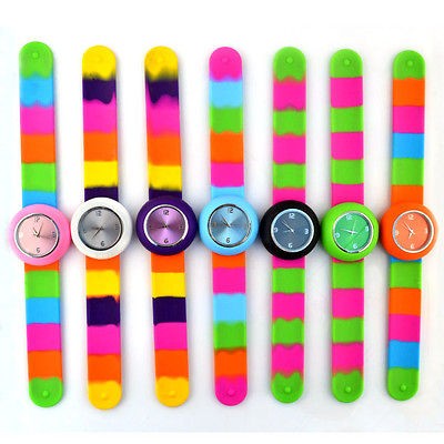 NEW Charm jewelry Wholesale 4pcs mixed rubber slap bangle Bracelet 