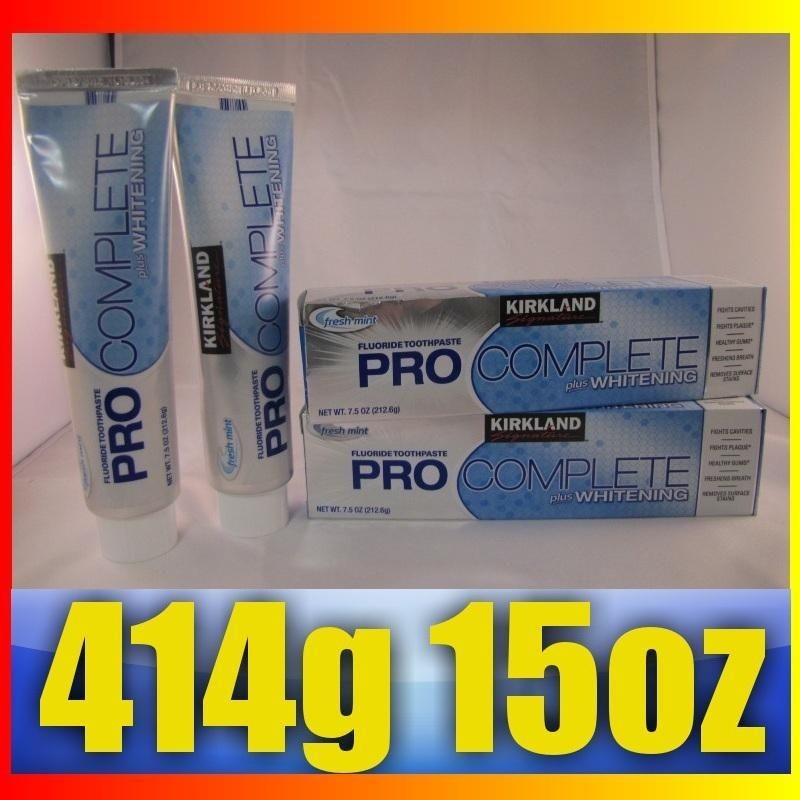 Kirkland Pro Complete Whitening Toothpaste Fluoride Stain White Teeth 