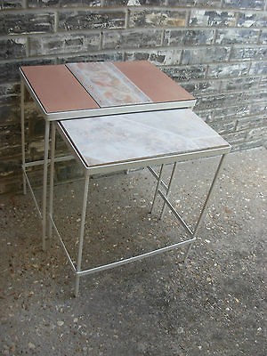   & Tile Patio Tables Hollywood Regency Mid Century Vtg Danish Modern