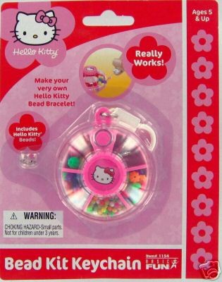 HELLO KITTY mini BEAD KIT Keychain Keyring SANRIO New