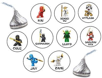 162 Hershey KISS Stickers Lego Ninjago Birthday Party Favors Lloyd 