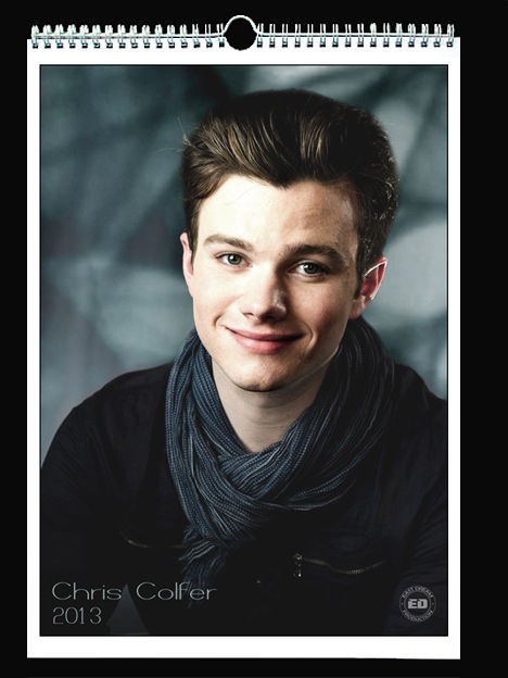 CHRIS COLFER 2013 Wall Holiday Calendar GLEE Kurt Hummel