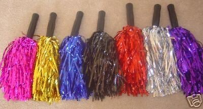 PAIR of METALLIC CHEERLEADING POM POMS ***Pick your color***