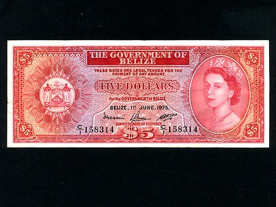 Belize(British Honduras)P 35​b,5$,1975 * Queen Elizabeth *