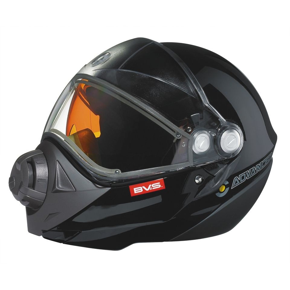   SHIELDED SNOWMOBILE HELMET BV2S SOLID BLACK HELMET HEATED SHLD