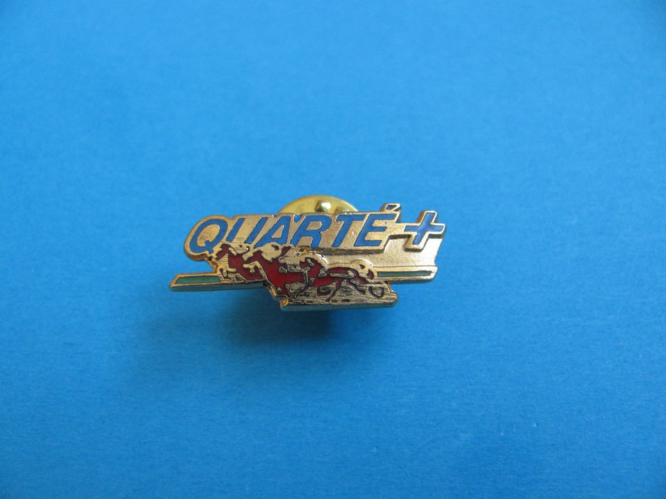 Quarte + Pin Badge. Horse Racing, Jumping, Sulky trotting. VGC. Hard 