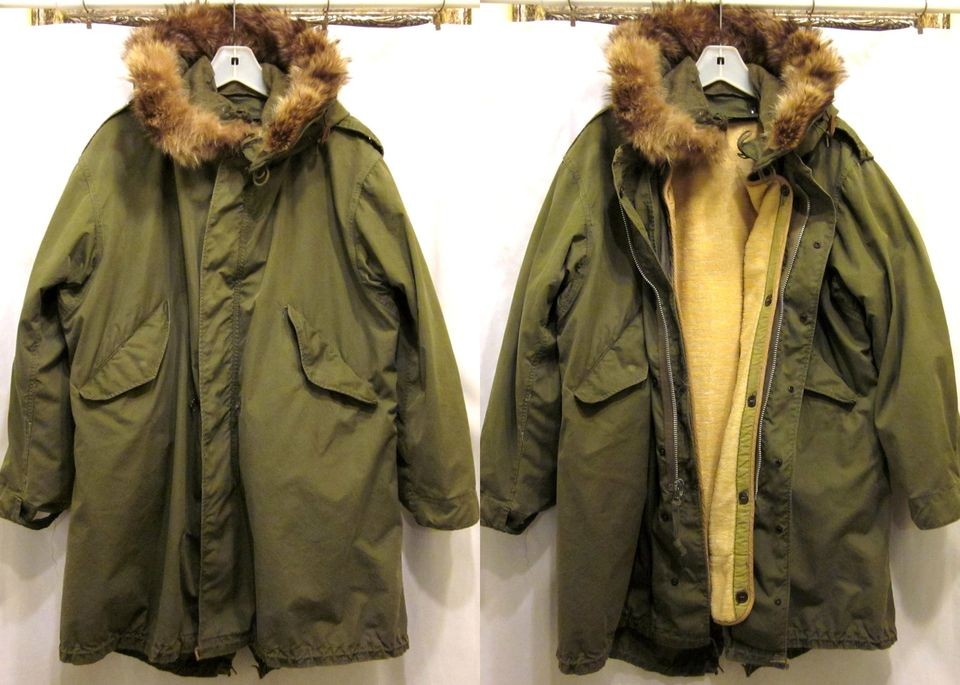 Vtg 1950 KOREA War ORIG US ARMY M 1951 FISHTAIL PARKA Rented by RALPH 