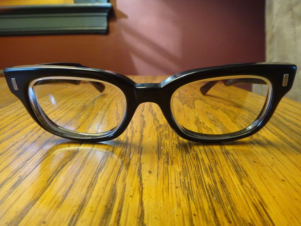   VINTAGE STYL RITE OPTICAL *RoCkeR* THICK BLACK EYEGLASSES 1950S FDR