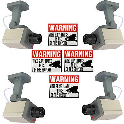 LOT OF 4 FAKE HOME SECURITY MOTION SENSING CAMERA SYSTEM +LIGHT 