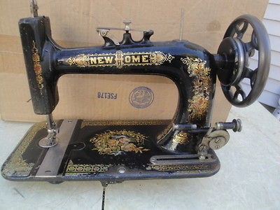 ANTIQUE 1916 NEW HOME GREYHOUND TREADLE SEWING MACHINE