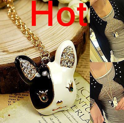 HOT Super Charm Fashion Jewellery Mini Dog Crystal Necklace Pendant 