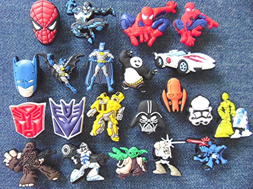 New Bat Spider Man Transformer Darth Boys Shoe Charms