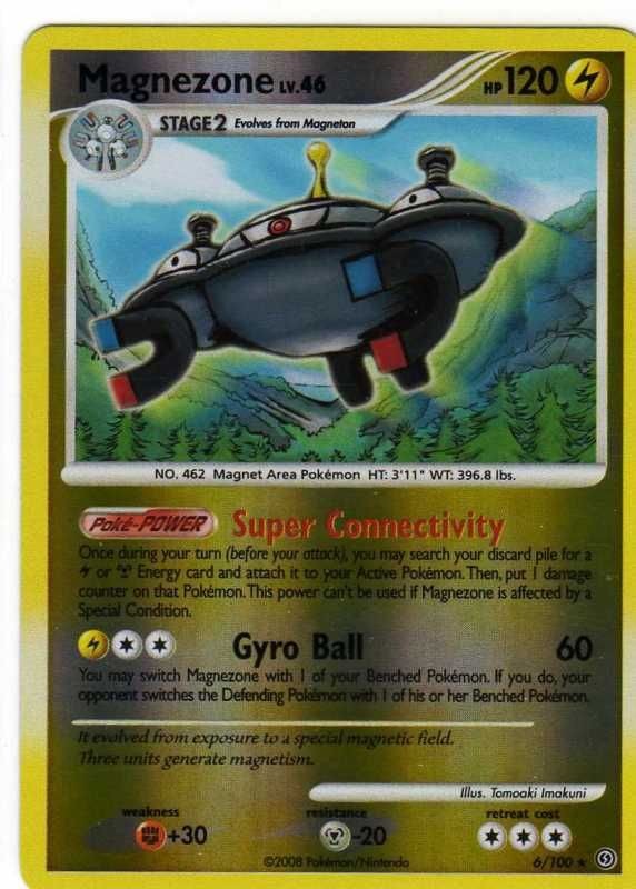 MAGNEZONE #6/100 POKEMON Card STORMFRONT REVERSE HOLO RARE MINT 120 HP