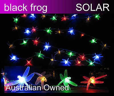 SOLAR 60 MUTLICOLOUR R/G/Y/B LED DRAGONFLY STRING LIGHTS. MULTI 