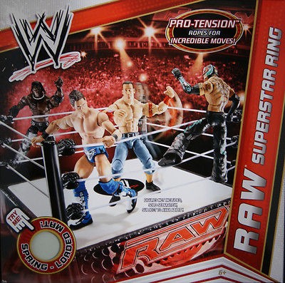 WWE RAW SUPERSTAR WRESTLING RING   MATTEL TOY ACTION PLAYSET