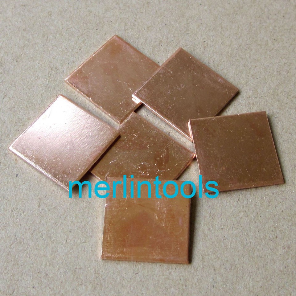 6Pcs Dell XPS M1330 GPU Copper Pad Shim 2cm x 2cm x 1.2mm