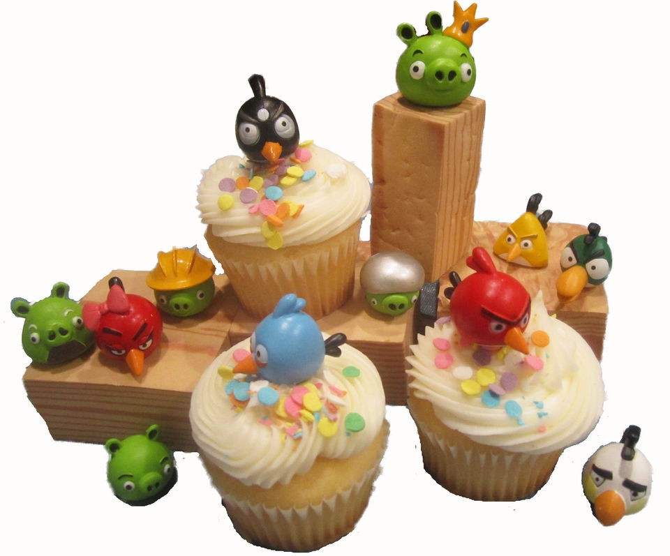 12 pc Angry Birds Figure Birthday Party Favor Set Cake Cupcake 