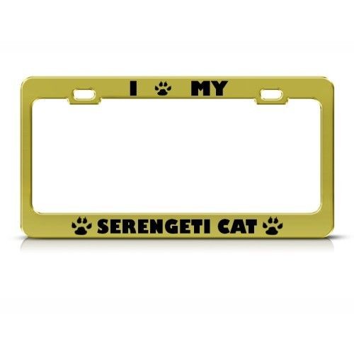 SERENGETI CAT ANIMAL METAL LICENSE PLATE FRAME TAG HOLDER