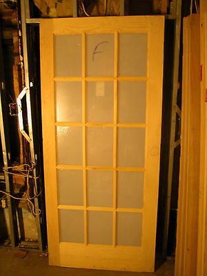 NEW PINE INTERIOR 15 LIGHT FRENCH DOOR SIZE 36 X 80.WITH WHITE 