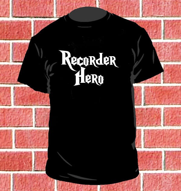 RECORDER HERO MENS T SHIRT PLAYER FUNNY MUSIC MU32