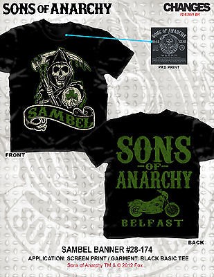   OF ANARCHY SAMBEL BANNER BELFAST SOA IRELAND IRISH REAPER SHIRT XL