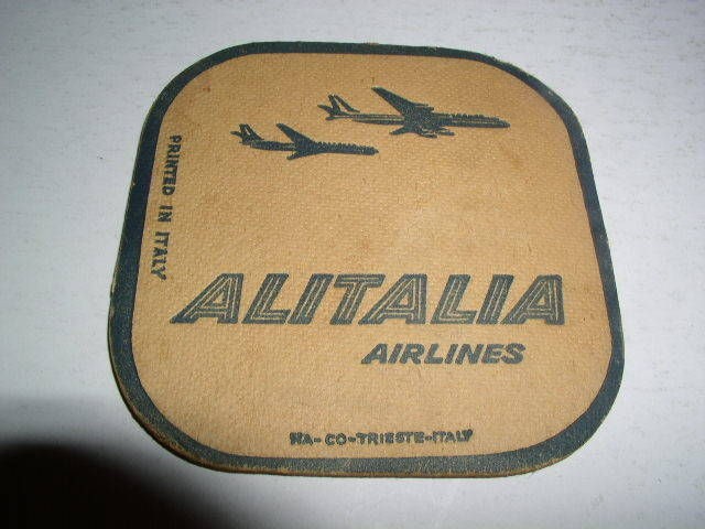 Alitalia Airlines Vintage Coaster, Very Old