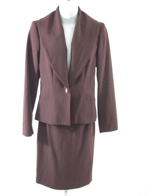 KATHARINE HAMNETT LONDON Burgundy Blazer Jacket Suit 42