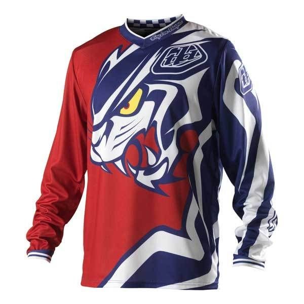   Designs TLD GP Predator Red/Blue Jersey Kids Youth Medium MX BMX MTB