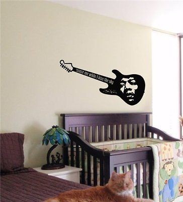 Jimi Hendrix Guitar Wall Art Sticker Nursery 15