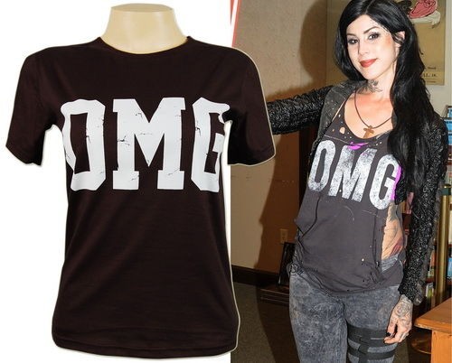 OMG Kat Von D Punk Goth Death Funky PUNK EMO Skinny Tee T shirts Woman 