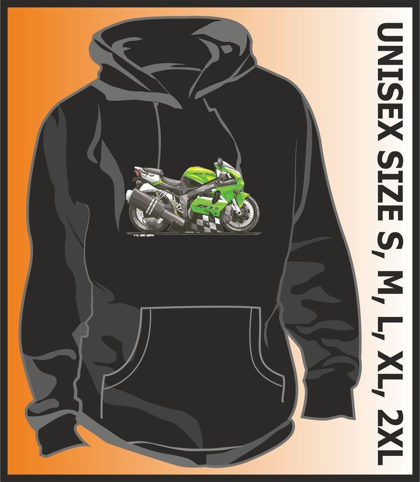 KAWASAKI NINJA ZX6R ZX 6R 650 ETC BLACK Mens Hoodie Hoody All Sizes 