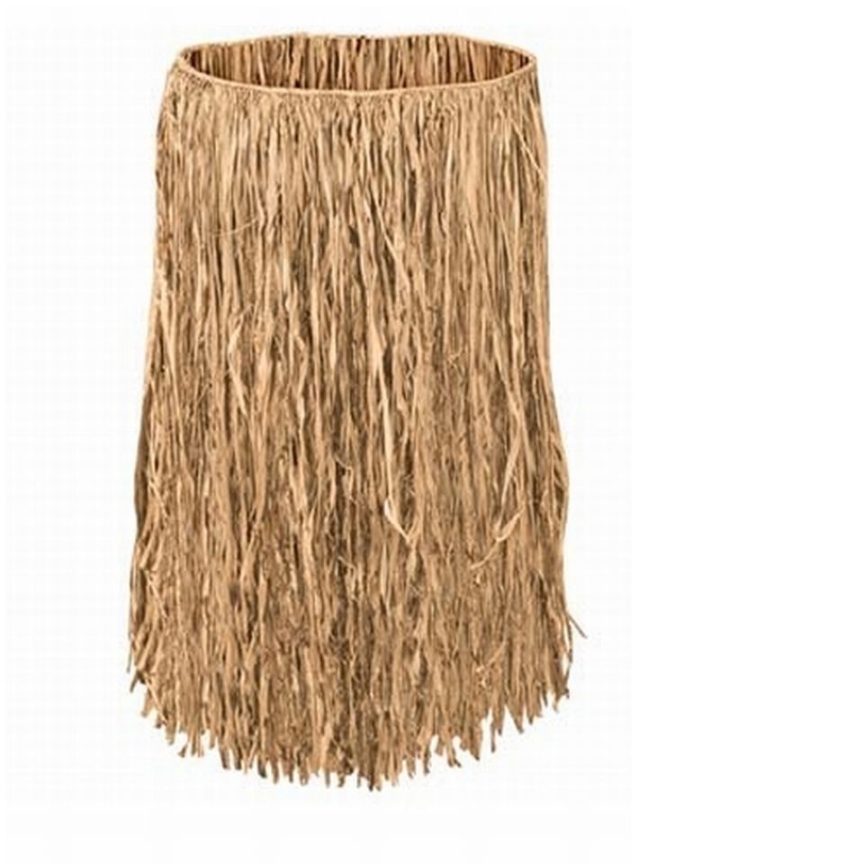 Raffia Grass Hula Skirt   12 pc pack   King Size 42 waist   Natural