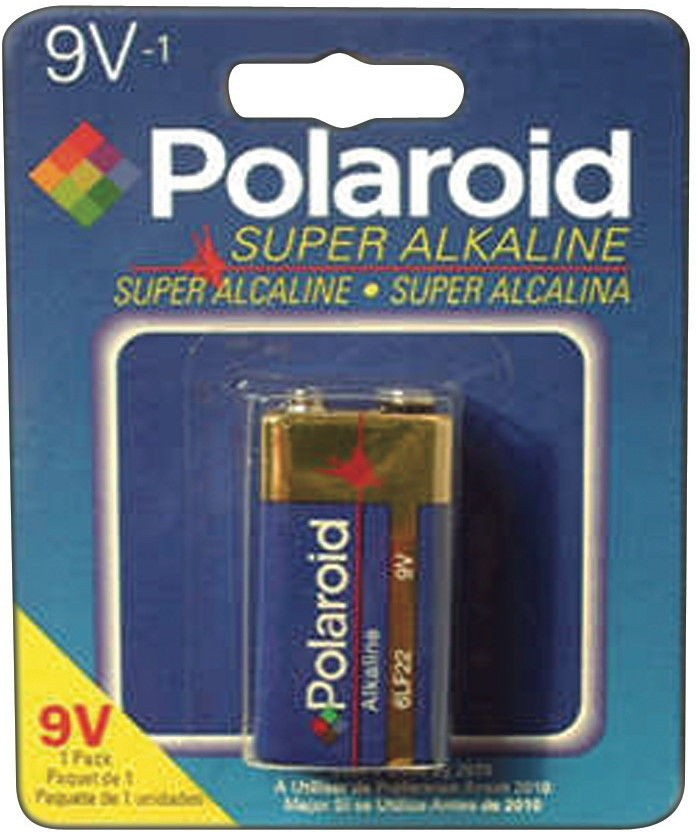 NEW POLAROID P9V1PK 9V ALKALINE SINGLE CARD PACK 9 VOLT