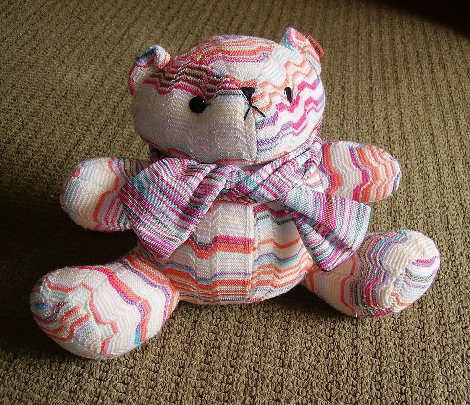 AUTHENTIC Gorgeous MISSONI Teddy BEAR Plush KNIT Fabric & SCARF 