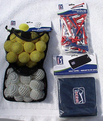   GIFT PACK 100 PATRIOTIC TEES, TOWEL W CARABINER, 36 PRACTICE BALLS