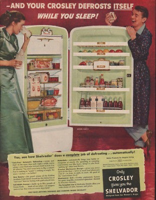   listed FA 1951 CROSLEY SHELVADOR FRIDGE A1 STEAK SAUCE KITCHEN AD