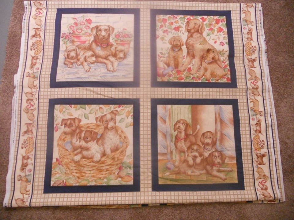 Labrador Retriever Brown Dog Puppy Fabric Panel 1 yard