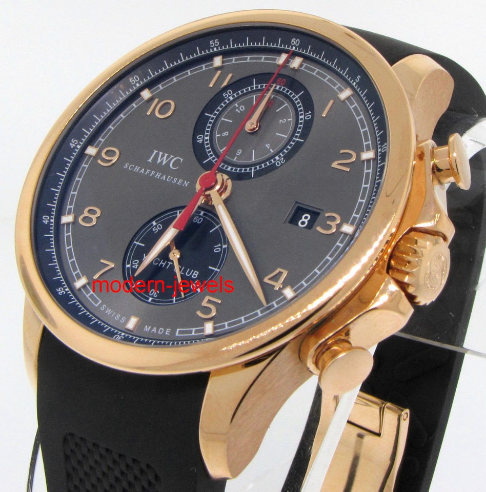 IWC Portuguese Yacht Club 18K Rose Gold Chronograph Dark Dial IW390202 