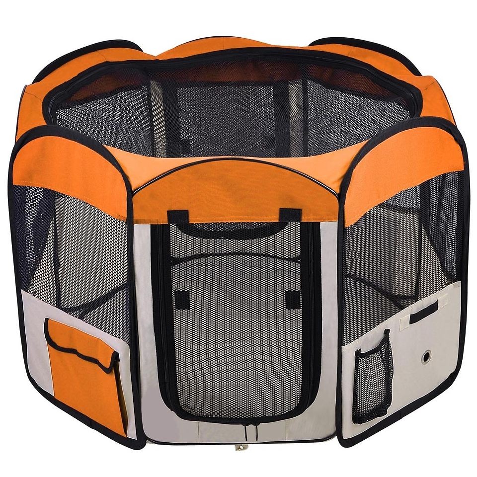 New 45 Medium Pet Cat Dog Orange Playpen Puppy Kennel Crate Free 