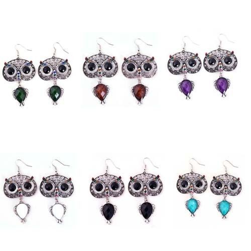   Vintage&Retro Cute Owl Charm Dangle Chandelier Earrings Jewelry