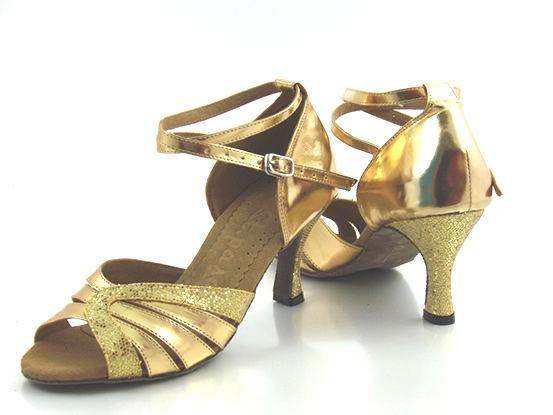 NEW Dance Jazz Latin 3 High Heel Shoes GOLD Color