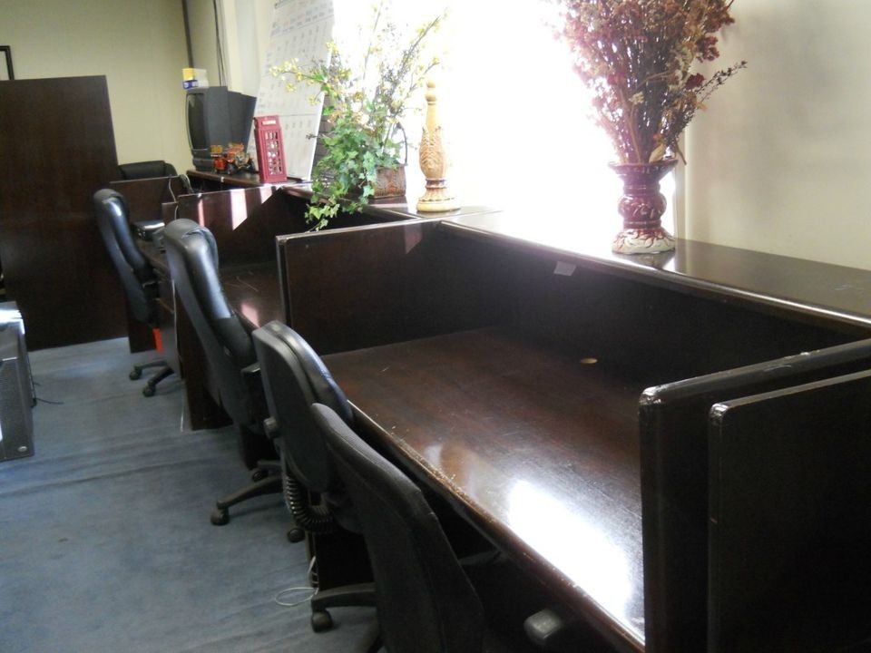 MAHOGANY SOLID WOOD RECEPTION / LEGAL WORK DESKS