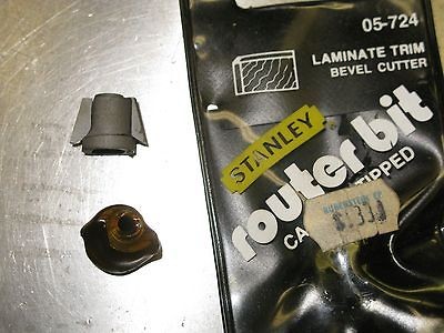 Stanley Router Bit 05 724 Laminate Trim Bevel Cutter, Carbide, NOS USA