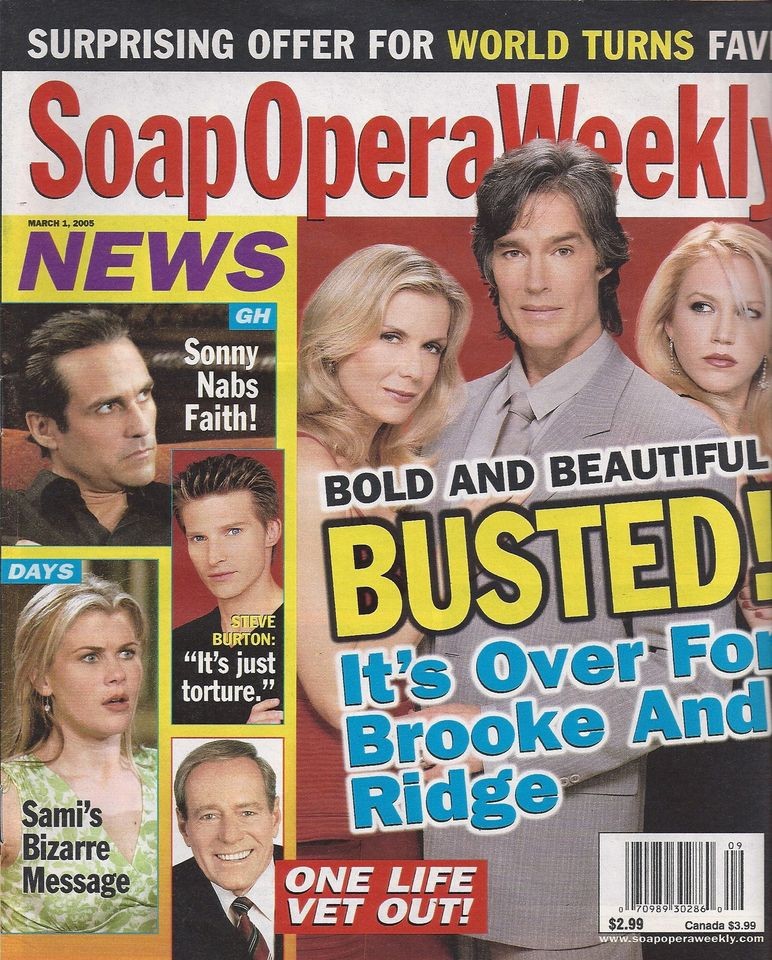   Beautifuls Ronn Moss, Katherine Kelly Lang   2005 Soap Opera Weekly