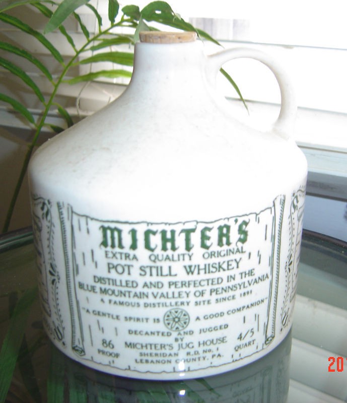 MICHTERS POT STILL WHISKEY JUG 4/5 QT LEBANON CTY PA