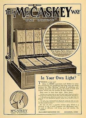 1921 Ad McCaskey Registers One Writing Bookkeeping Way   ORIGINAL 