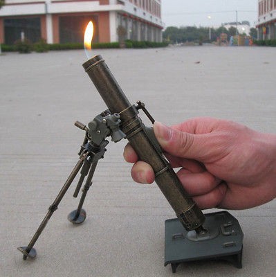 NEW REFILLABLE MORTAR/CANNON LAUNCHER STYLE LIGHTER MILITARY BUFF 