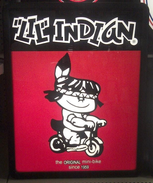 LIL Indian Mini Bike 20 x 16 Light Box Sign   Red